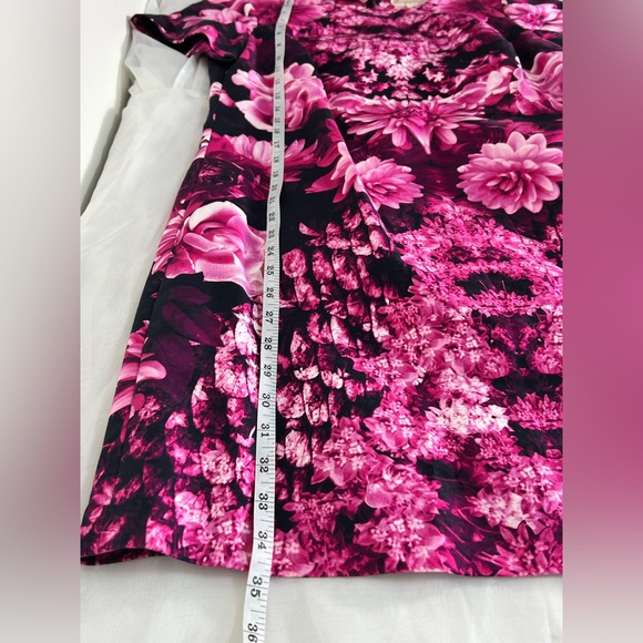 Michael Kors Women's Kew Gardens Pink Floral Shift Mini Dress Pink Size 10 - Picture 4 of 10